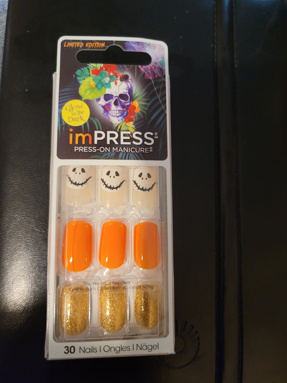 imPRESS Halloween Press-On Nails - Orange/Gold/White